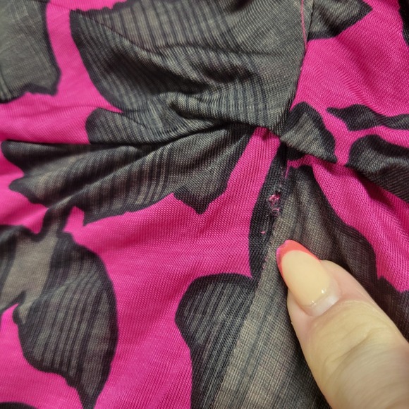 Boden Size 4R Women's Dress Pink Floral Faux Wrap Jersey Knee Length‎ Stretch - Picture 13 of 13